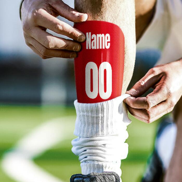 Decorated Football Shin Pads Thumbnail