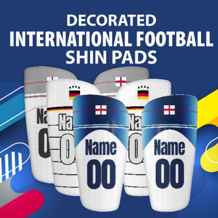Decorated International Football Shin Pads Thumbnail