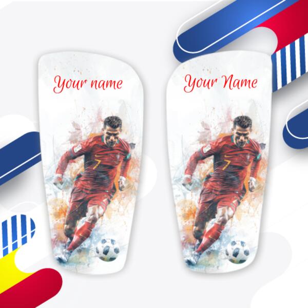 Personalised Cristiano Ronaldo Shin Pads - Custom Football Shin Guards with Your Name b5 Thumbnail