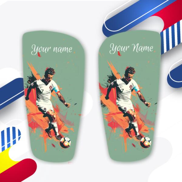 Personalised Cristiano Ronaldo Shin Pads - Custom Football Shin Guards with Your Name b10 Thumbnail