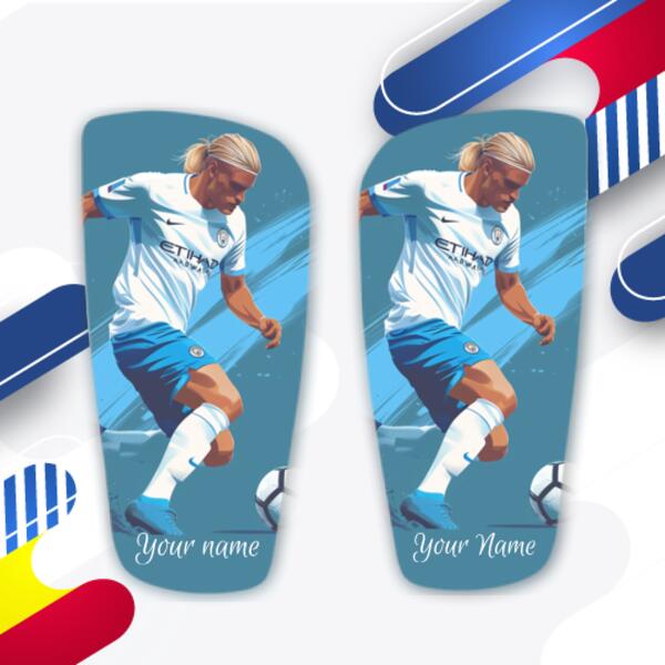 Personalised Erling Haaland Shin Pads - Custom Football Shin Guards with Your Name 1 Thumbnail