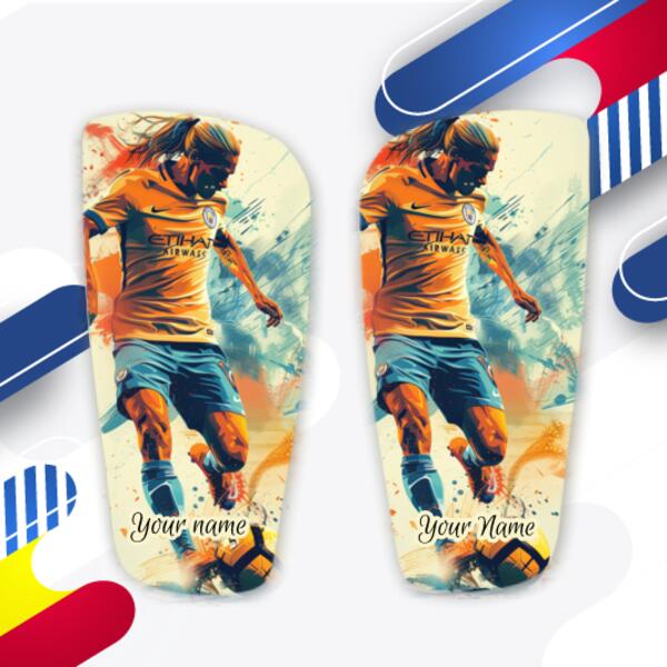 Personalised Erling Haaland Shin Pads - Custom Football Shin Guards with Your Name 2 Thumbnail
