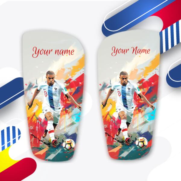 Personalised Kylian Mbappé Shin Pads - Custom Football Shin Guards with Your Name 2 Thumbnail