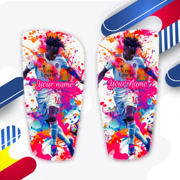 Personalised Bukayo Saka Shin Pads - Custom Football Shin Guards with Your Name 1 Thumbnail