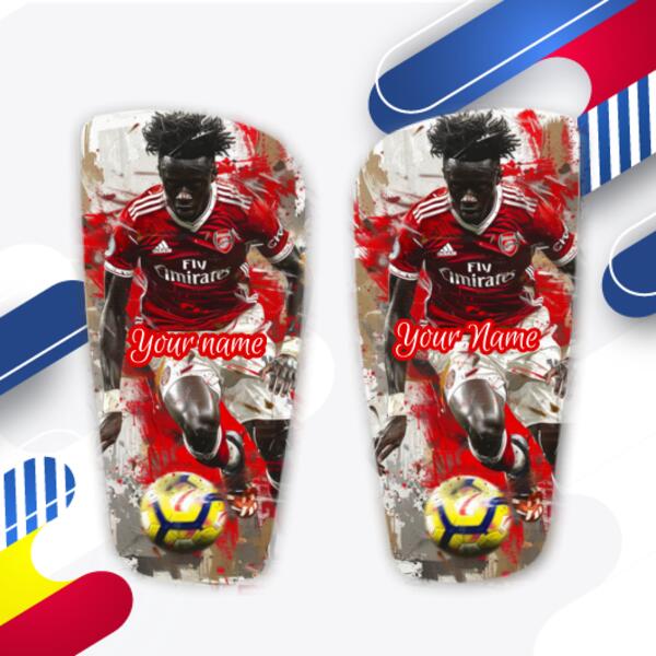 Personalised Bukayo Saka Shin Pads - Custom Football Shin Guards with Your Name 2 Thumbnail
