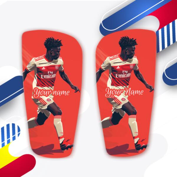 Personalised Bukayo Saka Shin Pads - Custom Football Shin Guards with Your Name 4 Thumbnail